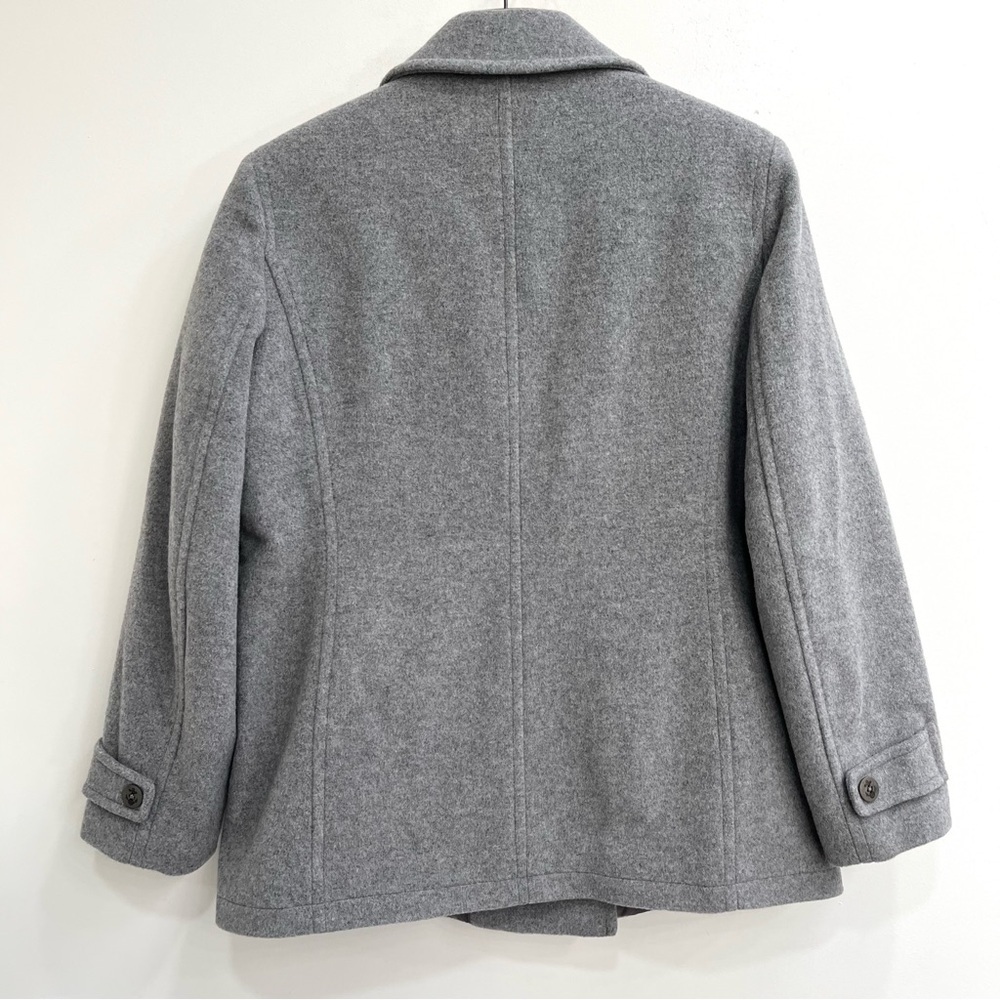 LL Bean Classic Lambswool Peacoat In Light Gray Heather Woman’s Size 14 - Picture 6 of 16
